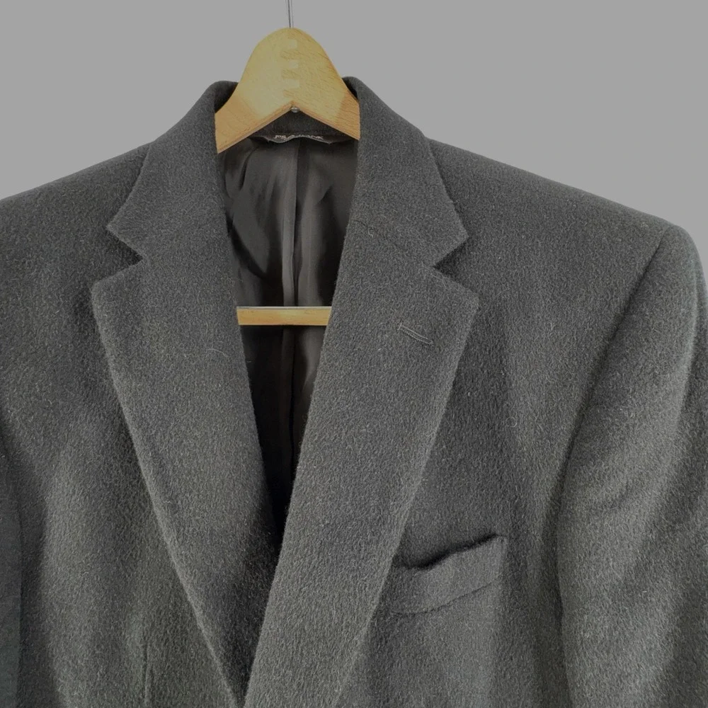 JO S A BANK Tailored Fit Mns Camel Hair Blazer Black Size 44R READ Dark Academia